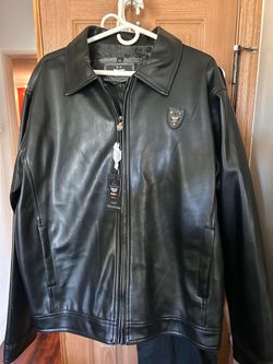 Italy Style faux Black Leather Jacket XXL