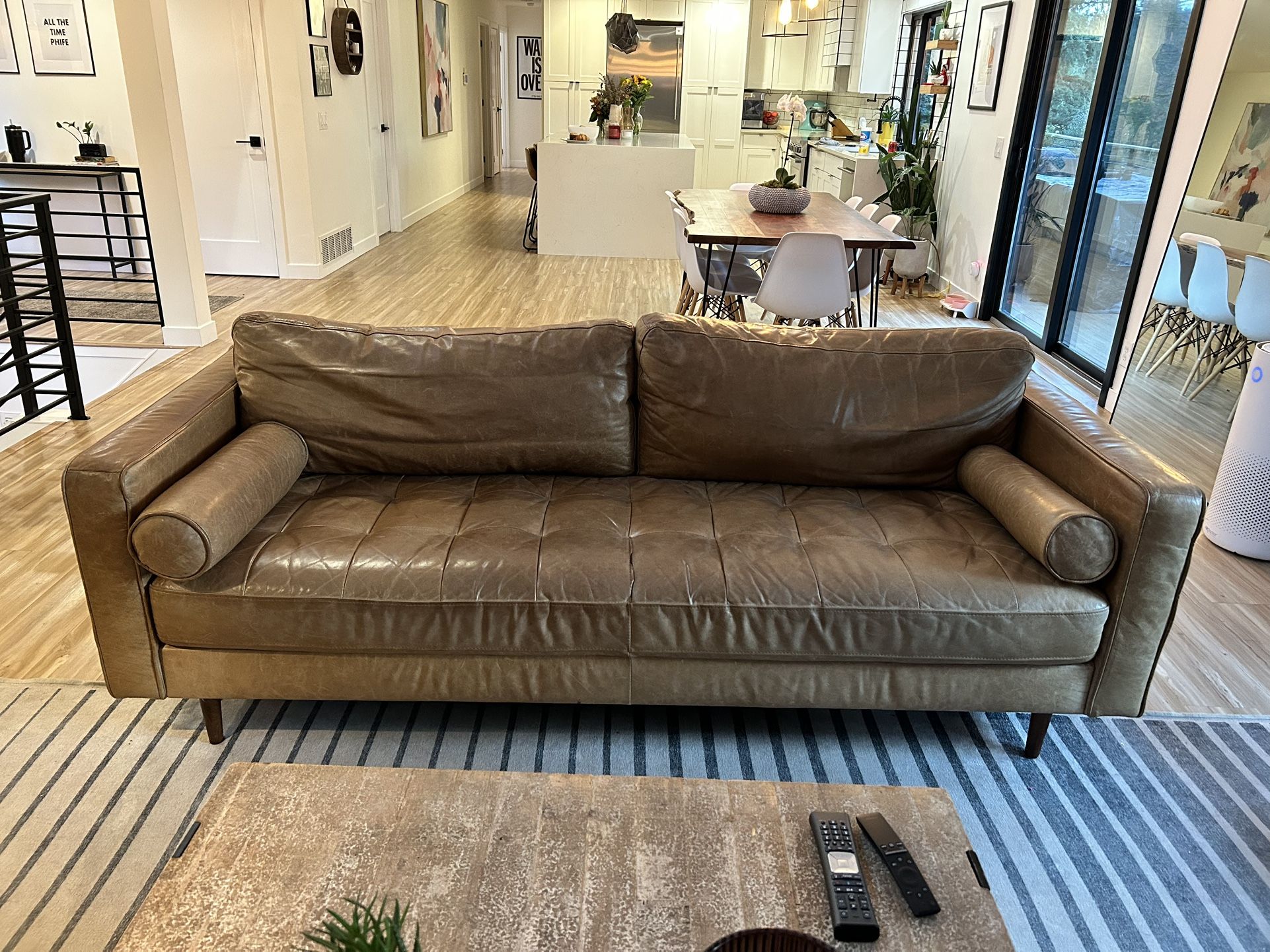 Leather 3 Seat Modern Sofa 