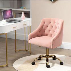 Velvet Fabric Swivel Task Chair for Home Office Ergonomic Comfortable Chair 