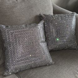 Brand New Sparkly Rhinestone Throw Pillows (Set of 2)