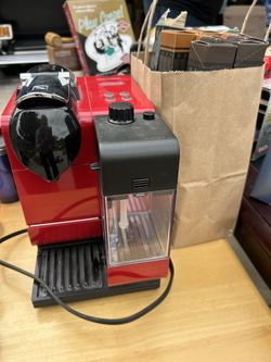 Red/Black DeLonghi Nespresso Machine
