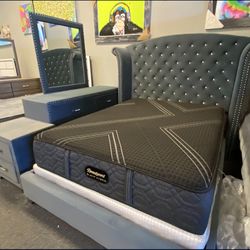 4pc Queen Bedroom Set - Gray - Can Deliver 🚚