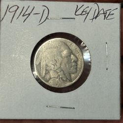 Rare Key Date Buffalo Nickel 1914-D  G Obverse VG Reverse 100.00