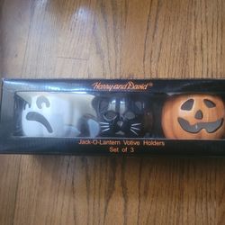 Brand New Set Of 3 Harry & David Halloween Votive Candle Holders