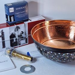 Hubble All-In-One Vessel Copper Bath Sink Kit with Pfister Ashfield Faucet and Drain #925