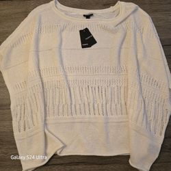 Torrid Poncho Sweater Blouse Size 1/2 Ivory 