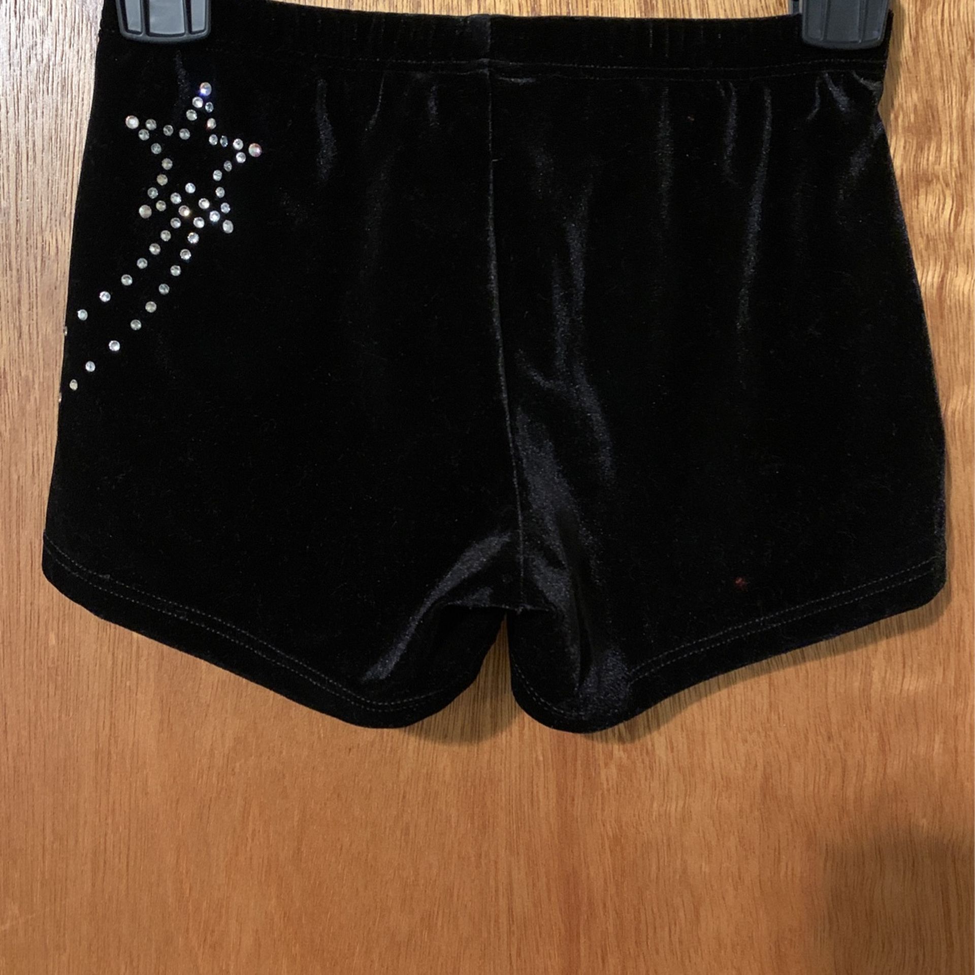 Black Velour Gymnastics Shorts