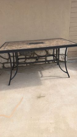 Brown tile table