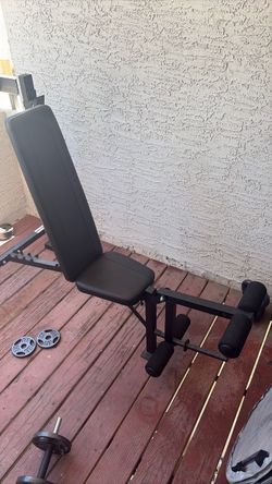 Weights (85 lbs) and Bench