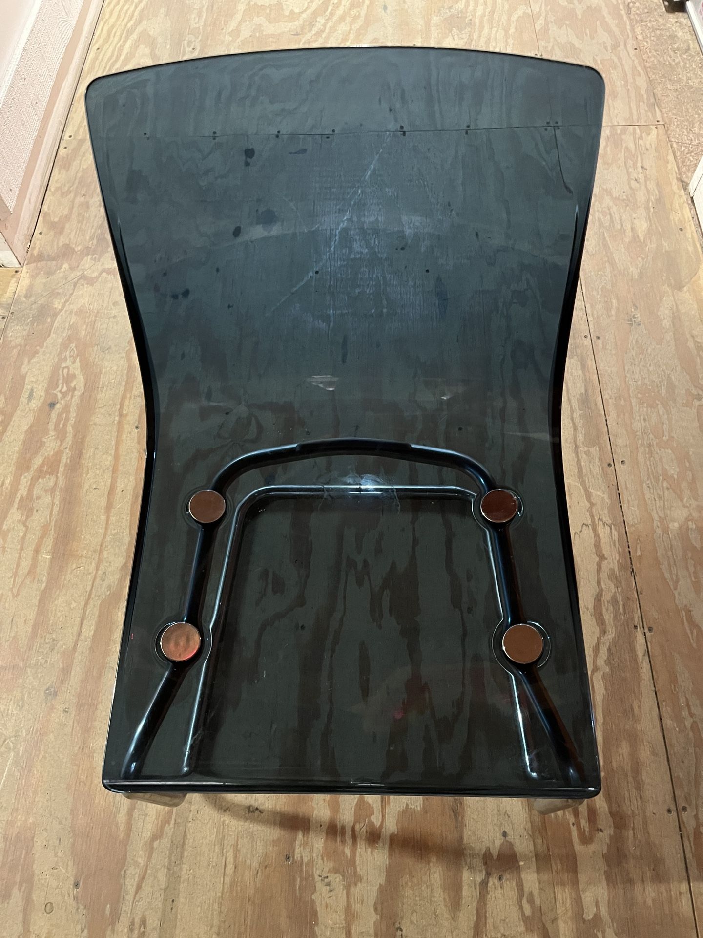 Curved Back Acrylic Cantilever Armless Dining Chair