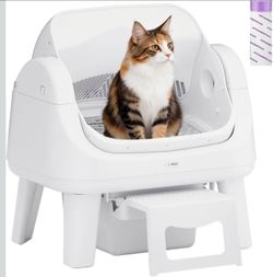🔥new inbox🔥PetPivot Open Top Self Cleaning Cat Litter Box, Automatic Litter Box with 7 Pairs of Safety Sensors,