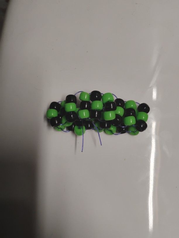 Green And Black Bracelet Kandi Kid Beads 3 By 18