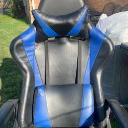 Black and Blue Gaming Chair