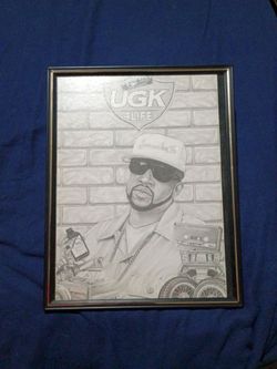 Hand drawn portrait of pimp c prison art