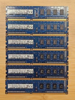 6x 4GB DDR3-1600 PC3-12800U RAM