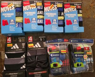 Hanes & Adidas boys boxer briefs 5 & 4 packs