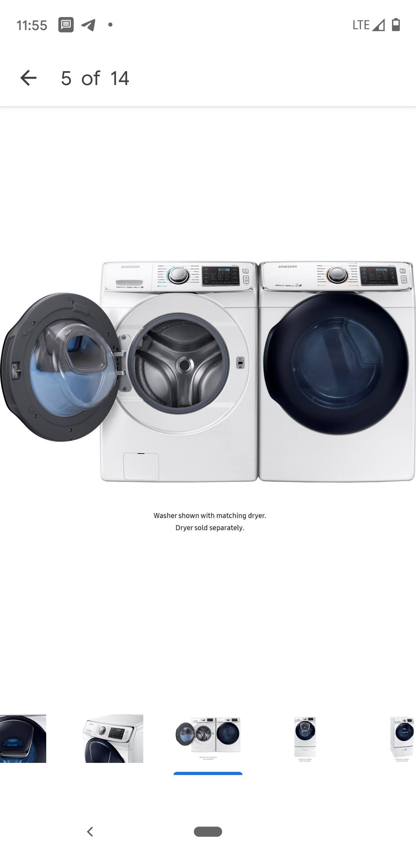 PRICE REDUCED TO MOVE! 4.5 cu. ft. High-Efficiency Front Load Washer And Dryer with Steam and AddWash Door in White, ENERGY STAR