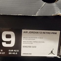 Jordan 13 Reflectors  For Sale Size 9 