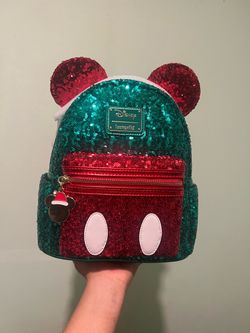 Loungefly Disney Mickey Mouse sequins holiday mini backpack