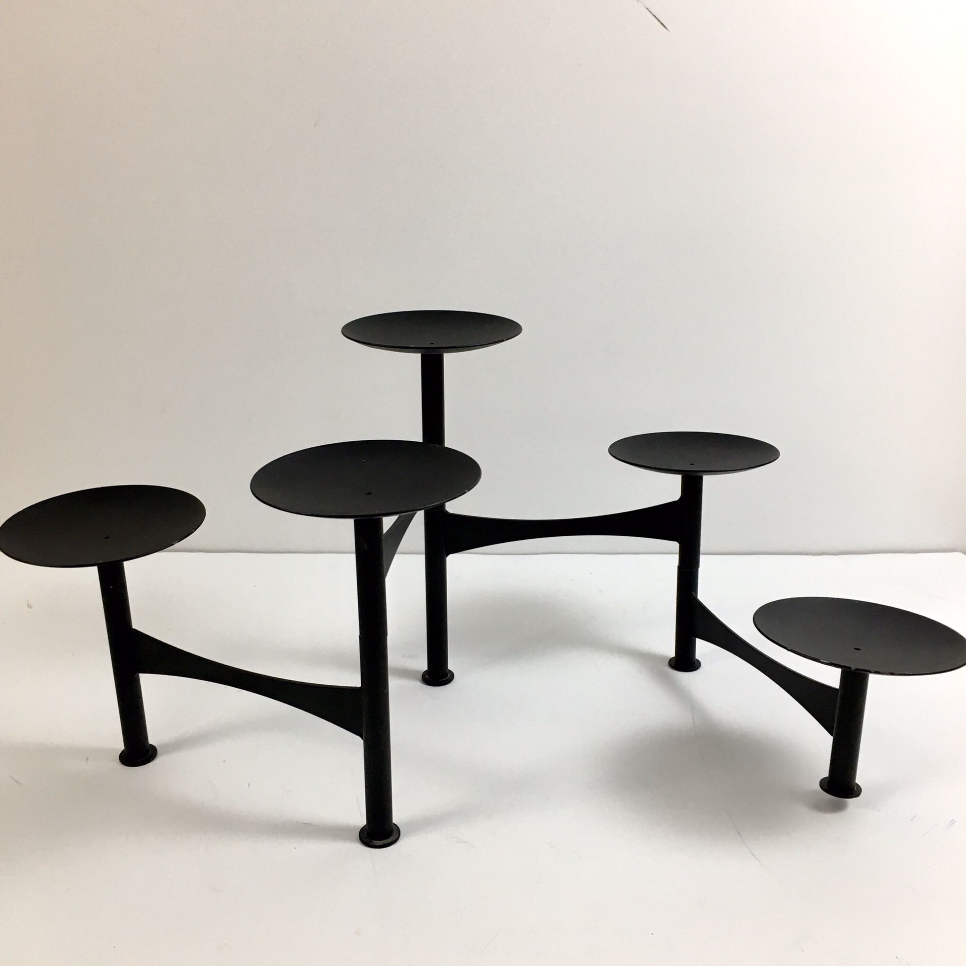 Mid Century Modern Brutalist Metal Articulating Candle Holder / Candelabra
