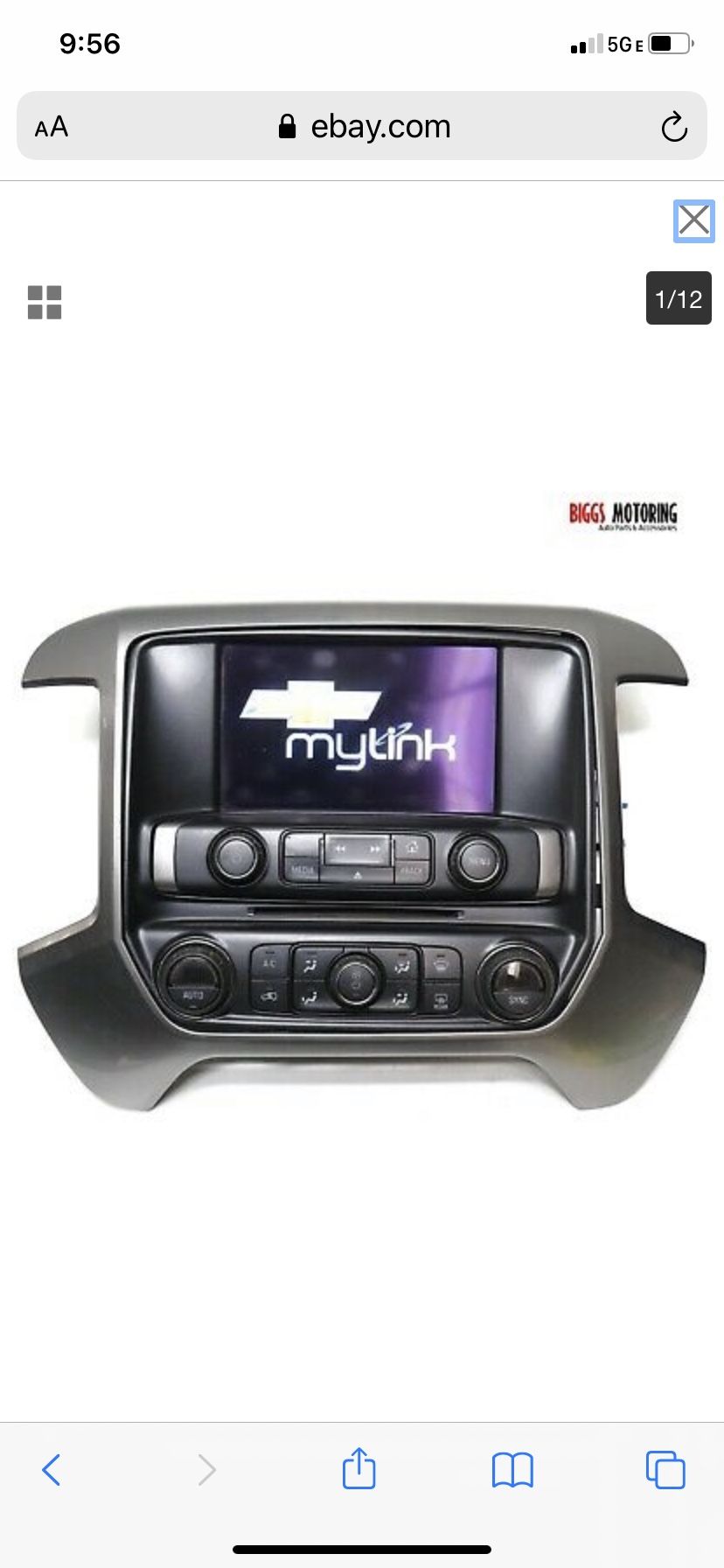 2017-2018 Chevrolet Silverado Audio Media Control Panel W/ Screen