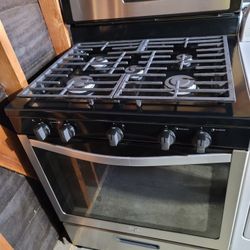 Whirlpool 30" Wide Apartment Size Stainless Steel 5 Burner Gas Stove Range Estufa