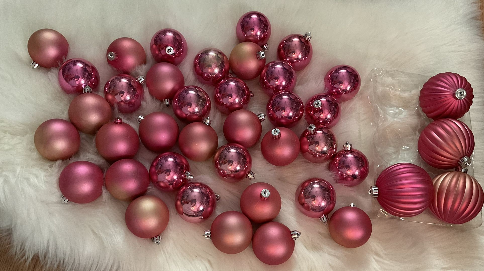 40 Plastic Pink Ornaments 