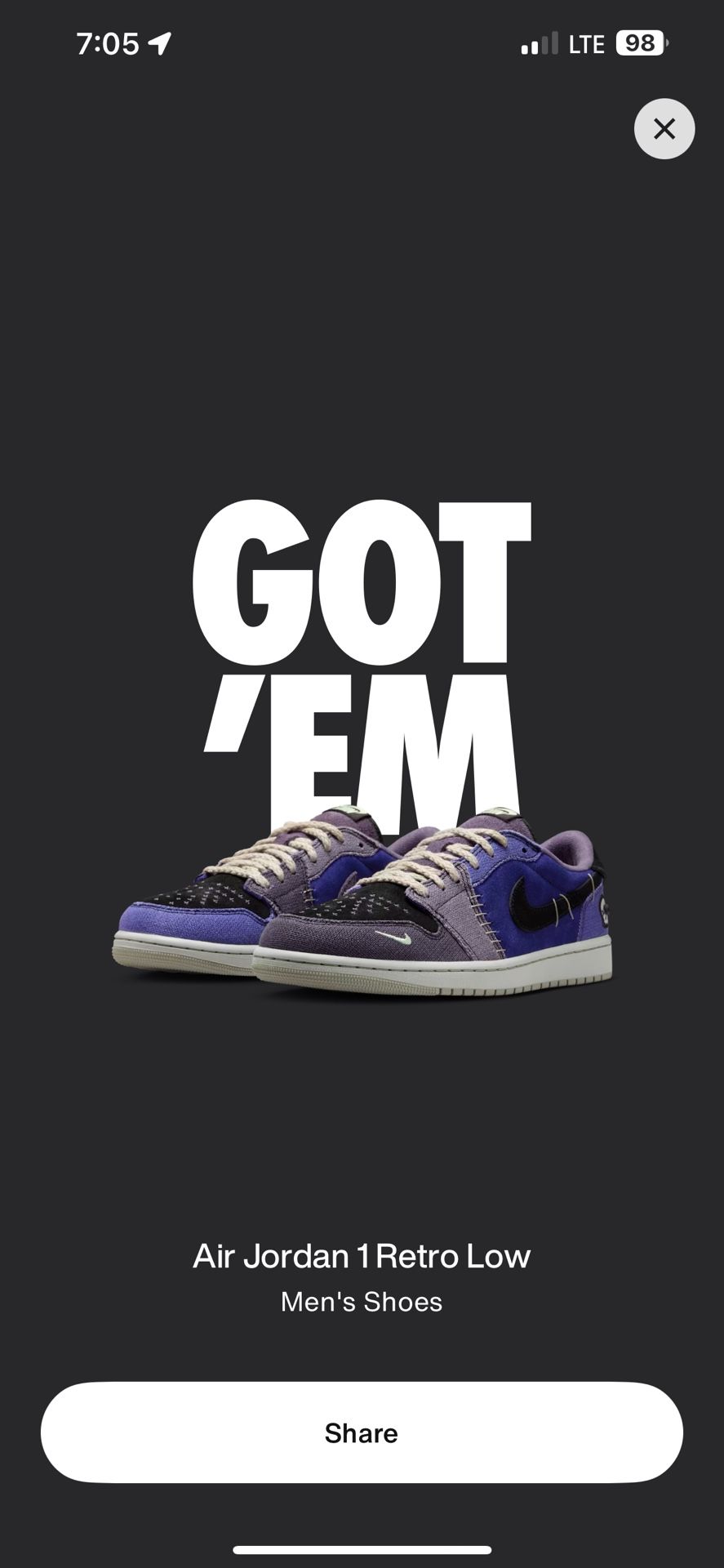 Jordan 1 Retro Low OG Zion Williamson Voodoo Alternate