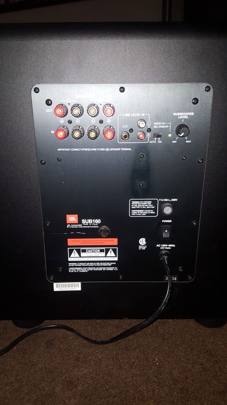 Jbl subwoofer 160 good working condition