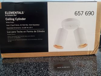 Hampton Bay White Cylinder 2 Light 657-690
