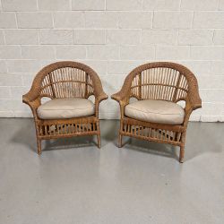 Pier 1 Wicker Armchairs 