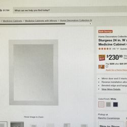 Sturgess 24in.Wx32in.H Rectangular Medicine Cabinet With Mirror 