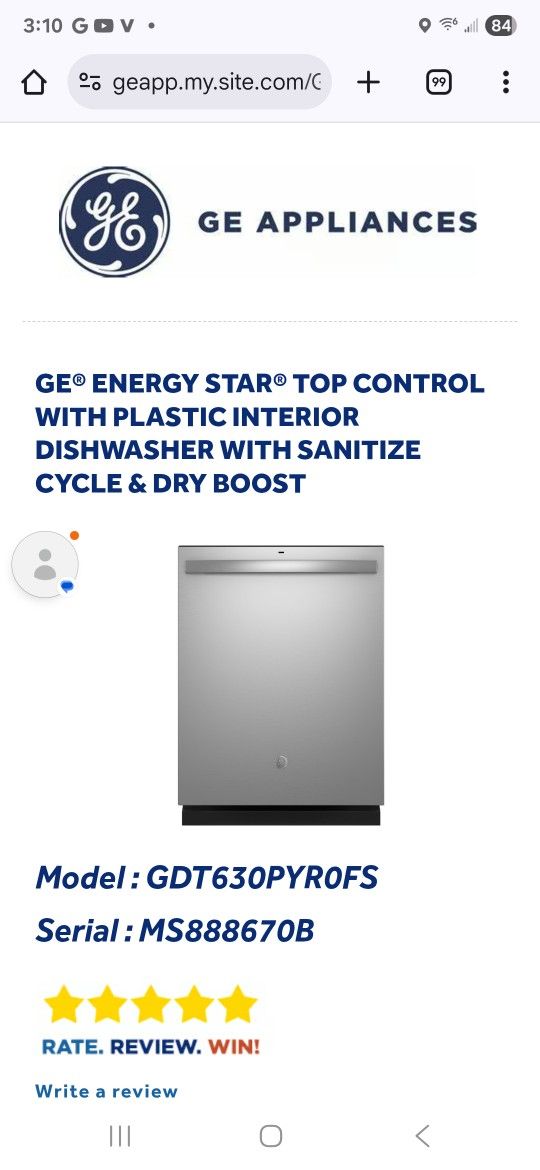 GE Dishwasher
