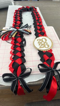 Red graduation leis