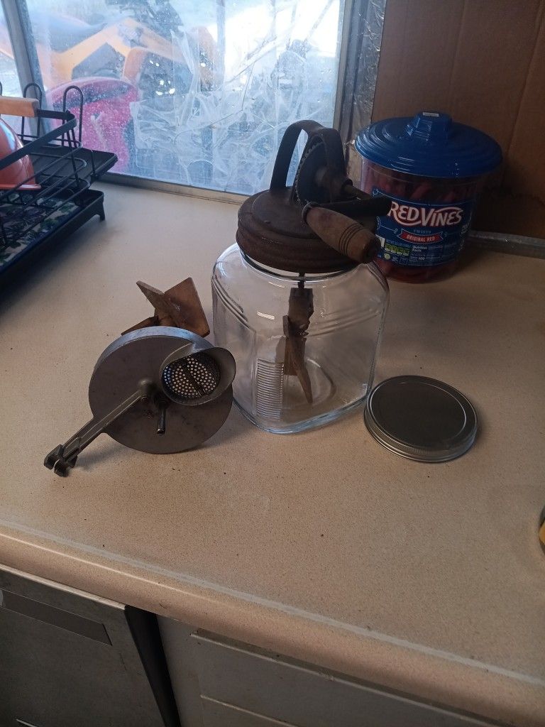 Two Antique Butter Churns