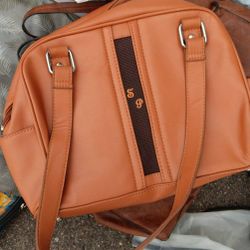 Women's New Carmel Color Double Strap Handbag Purse