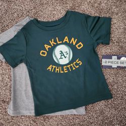 Brand New Official Oakland A's Shirts - Size 2T