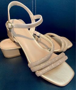 Cupcake Couture Grace Girls gold, rhinestone-embellished sandal