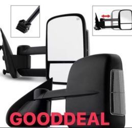 #4 2014-18 Silverado Sierra Black Signal Towing Power Heated Towing Side Mirrors Pair