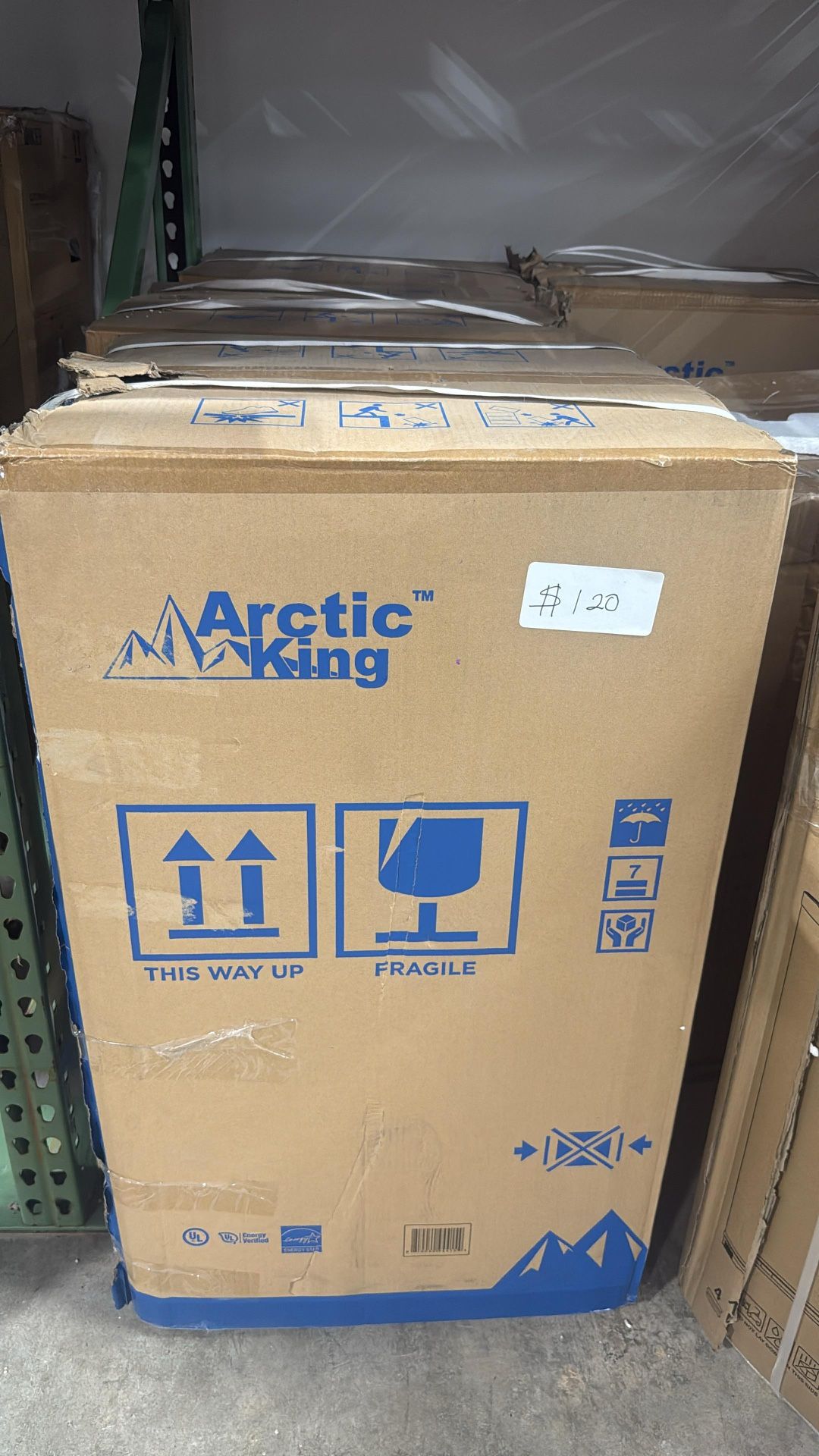 Arctic King 3.2 Cu ft Two Door Mini Fridge with Freezer, Stainless Steel, E-Star New 4pcs $120