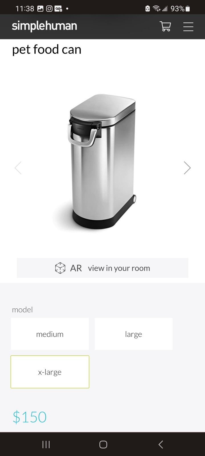 Simplehuman Pet Food Storage 