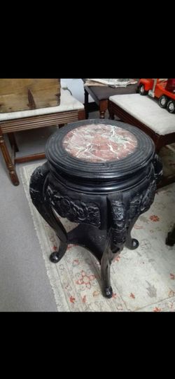 Chinese carving and marble stand