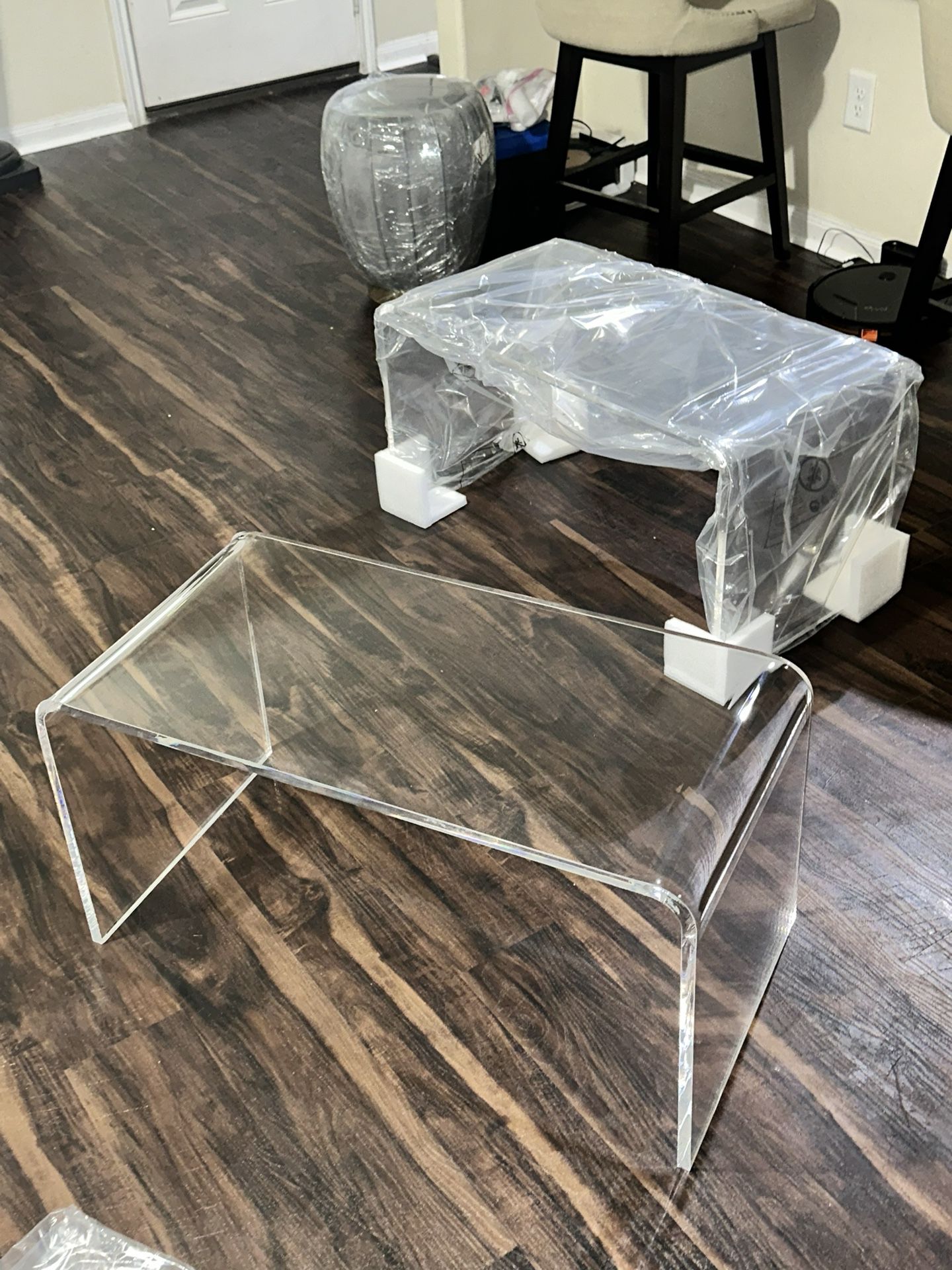 New Modern All-Acrylic Side Table .5in/15mm 32” Long