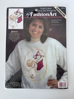 Holiday Holly Angel Iron On Transfer — New