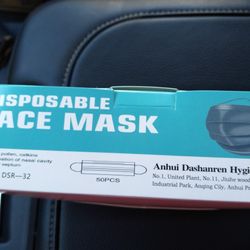 Disposable Face Mask Black 50 Count