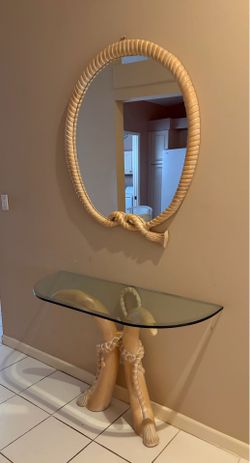 Mirror and table home decor
