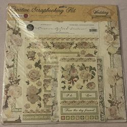 Punch Studio Wedding White Rose Creative Scrapbooking Kit New