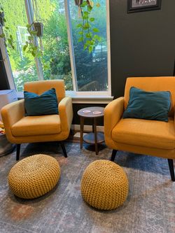 Yellow accent chairs