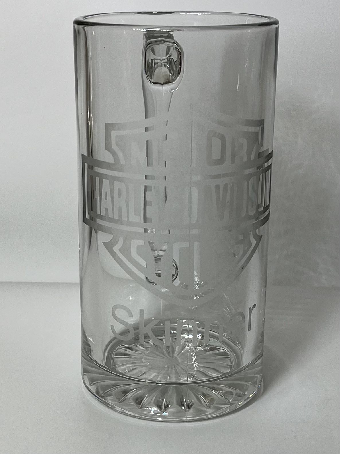 HARLEY DAVIDSON GLASS BEER JAR LARGE.