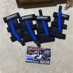 Blue Jeep Wrangler Grab Handles